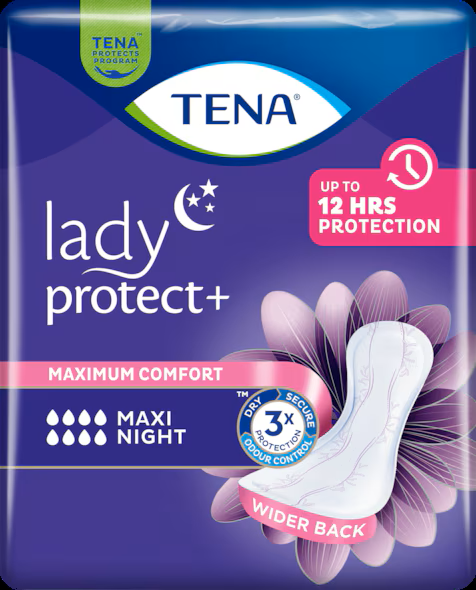 TENA Lady Protect+ Maxi Night Pads - Pack 6