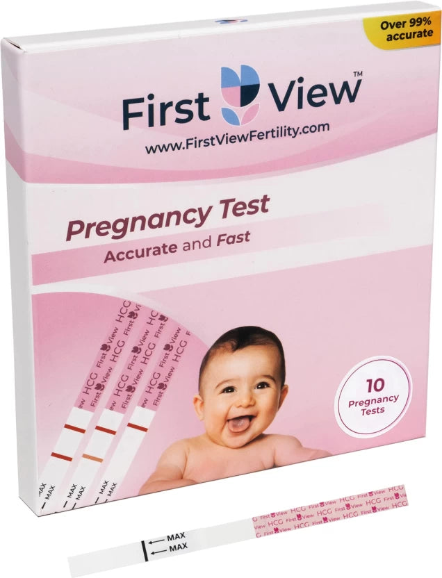 FirstView 5mm Extra-Wide Pregnancy Test Strips - 10 hCG Tests - HCG10