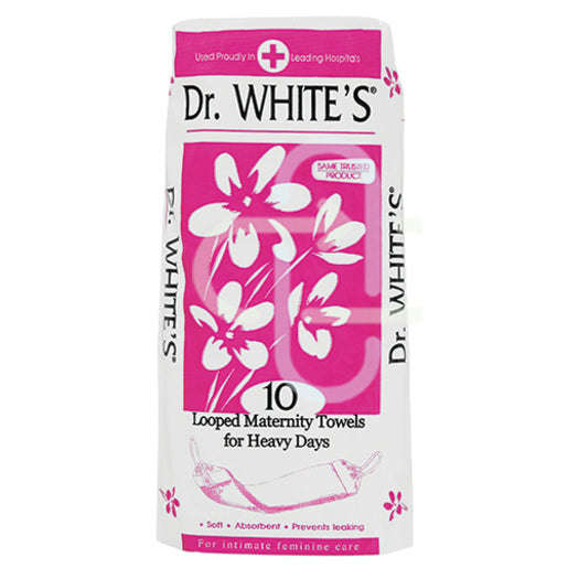 Dr Whites Sanitry Towels Maternity Looped - Pack 10