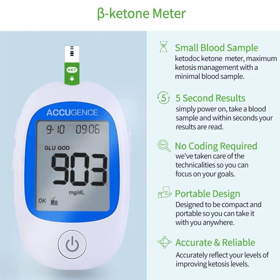 Accugence Blood Ketone Meter Starter Blood Ketone Kit - MMKET