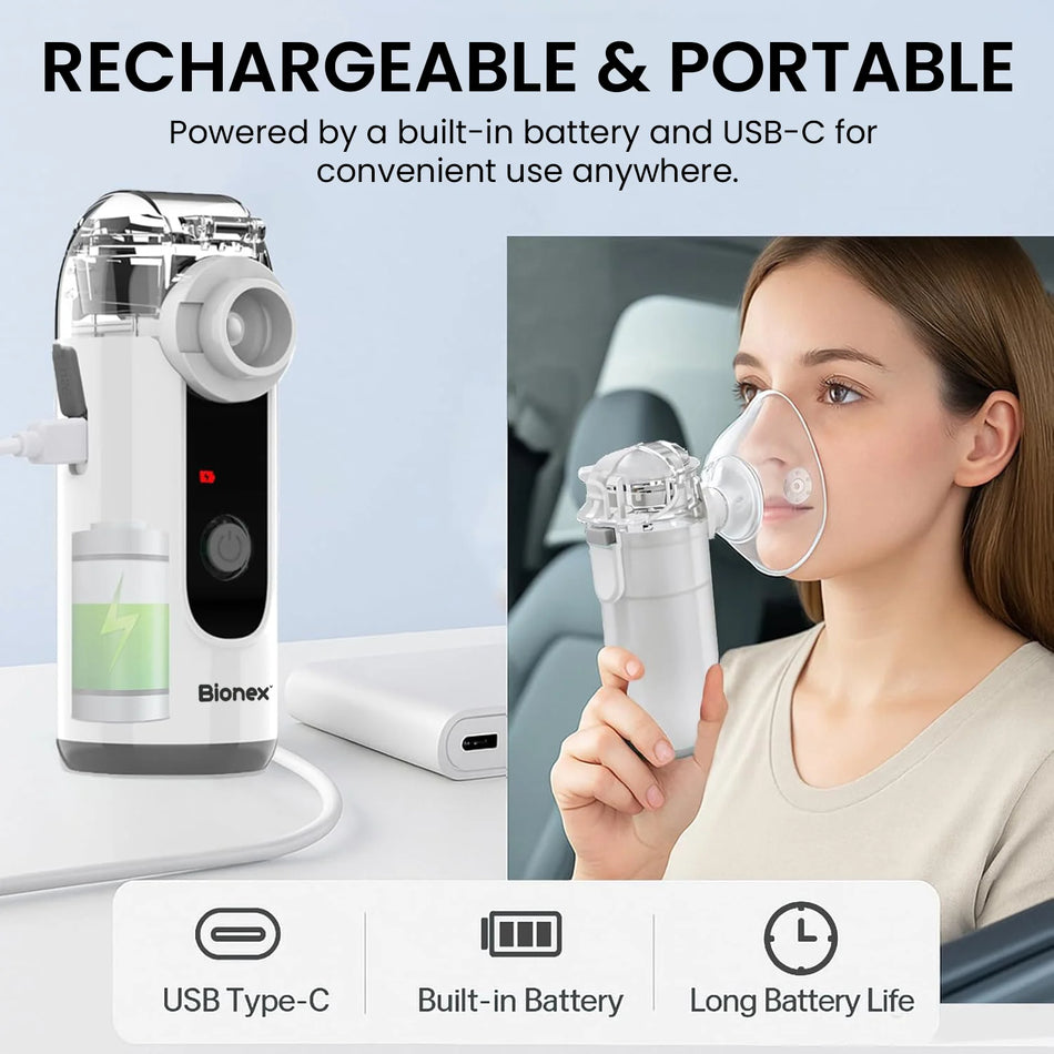 Bionex LCD Nebuliser Portable & Rechargeable - NEBPORT211