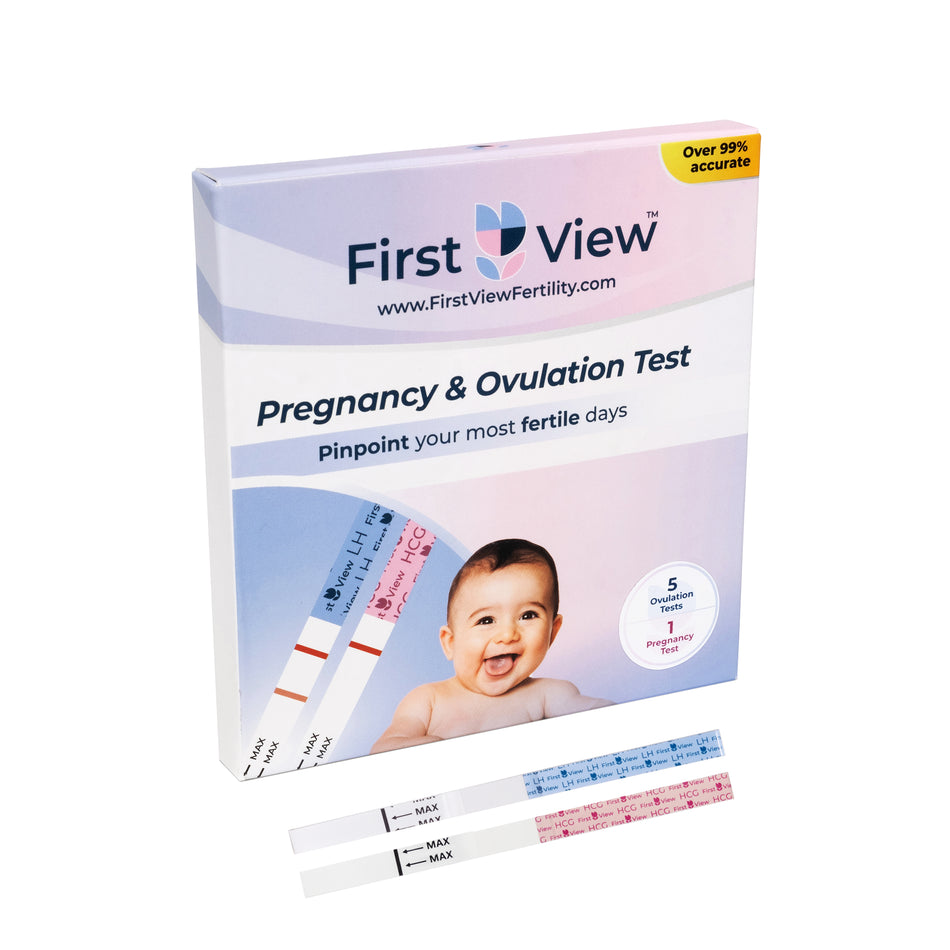 FirstView - 5 Ovulation Test Strips and 1 Pregnancy Test Strips Combo Kit - LH5+HCG1