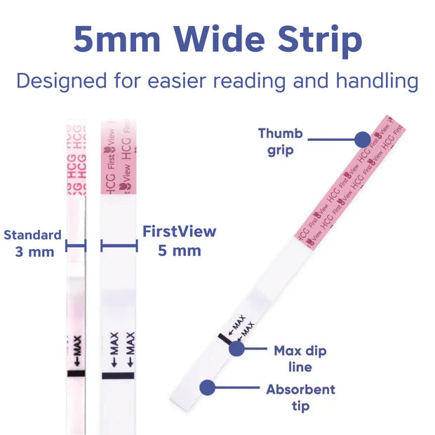 FirstView 5mm Extra-Wide Ovulation & Pregnancy Test Kit (15 LH + 3 HCG) - LH15+HCG3