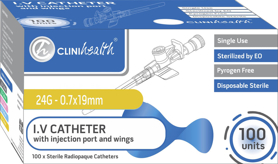 IV Catheter with Injection Port & Wings – 100s