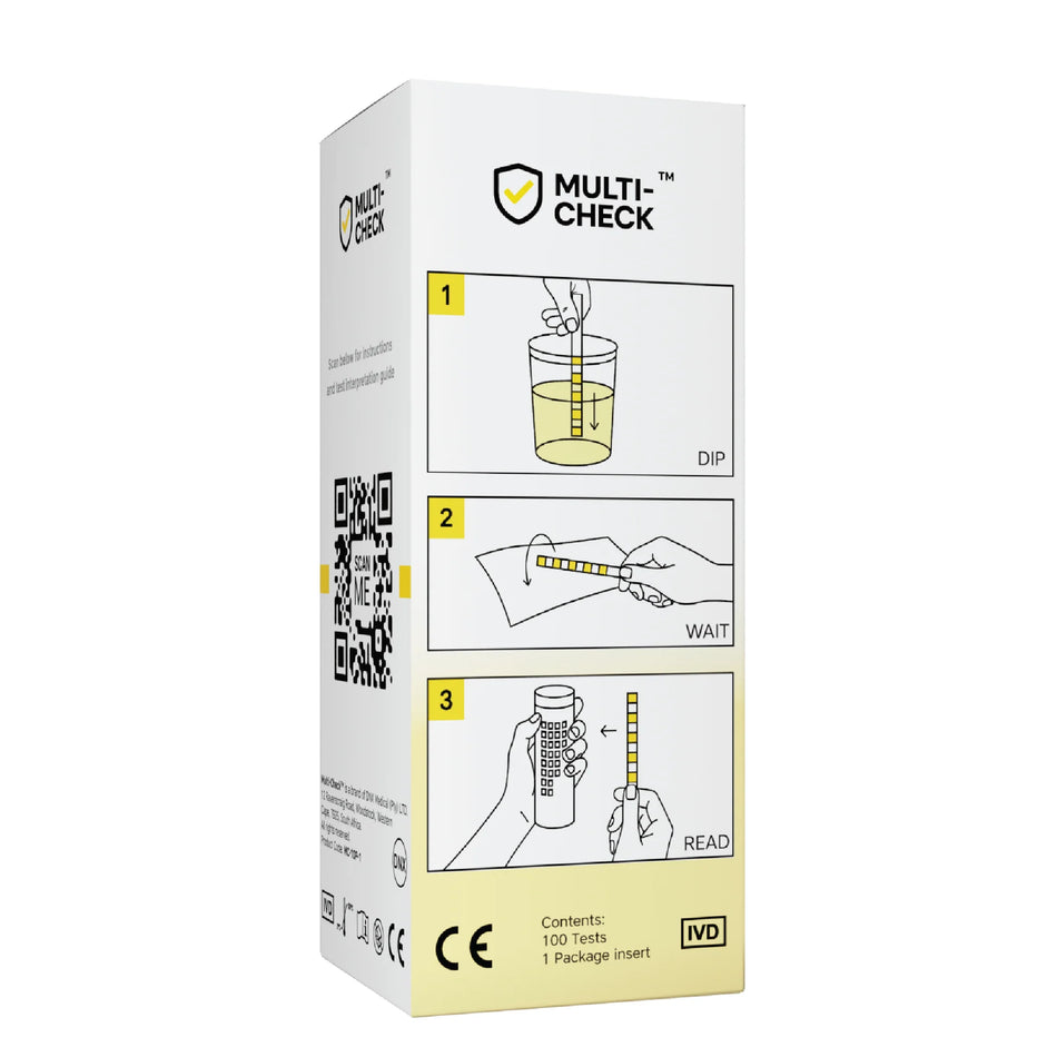 Multi-Check 10 Urinalysis Strips Home Health Screening - 10P1