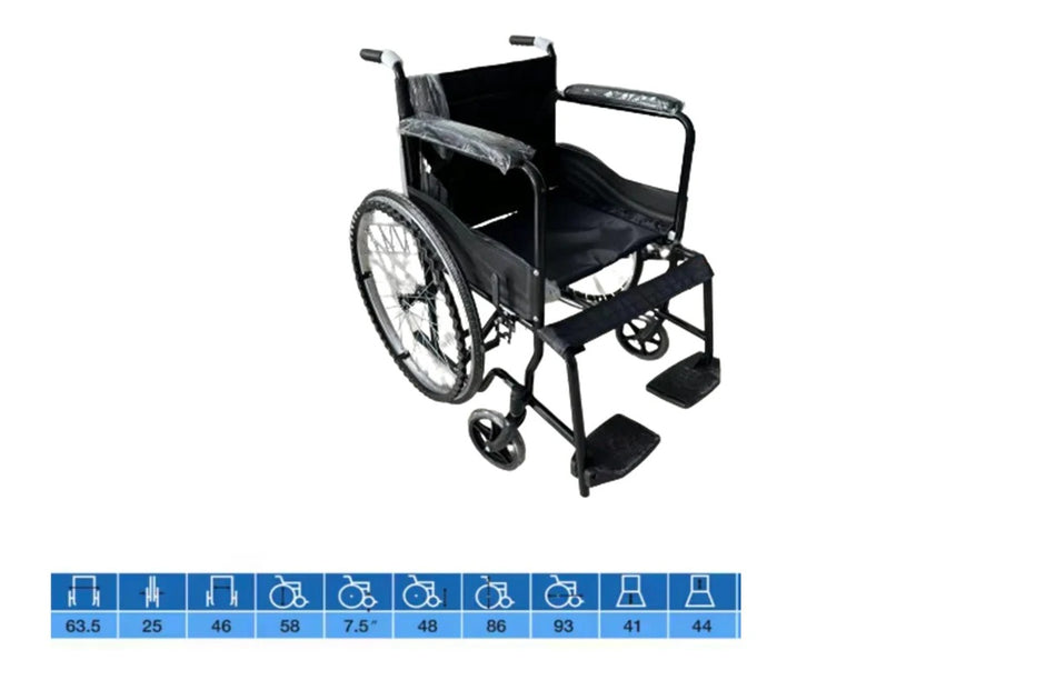 Wheel Chair - Steel/Fix Arm & Foot with Brake