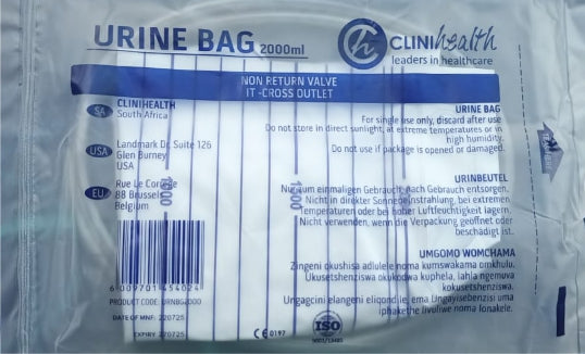 Urine Bag Non-Return Valve 2000ml