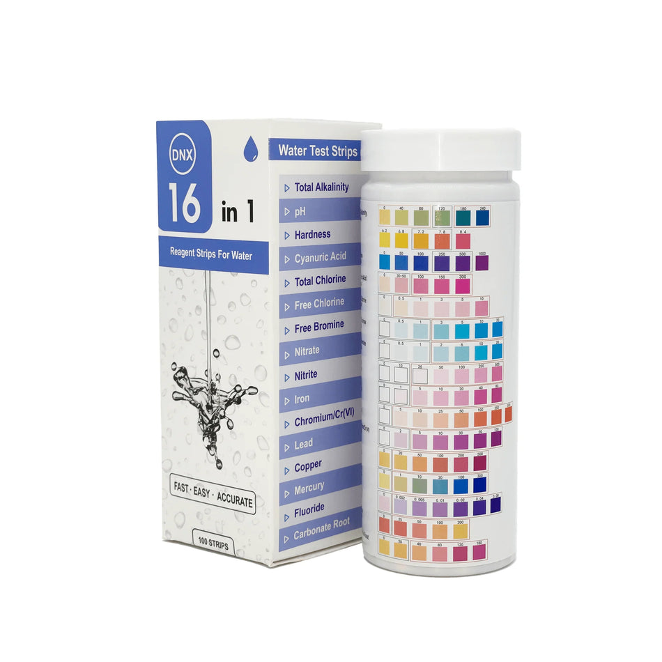 16-in-1 Water Quality Test Strips Full Quality Panel Analysis - WTS16