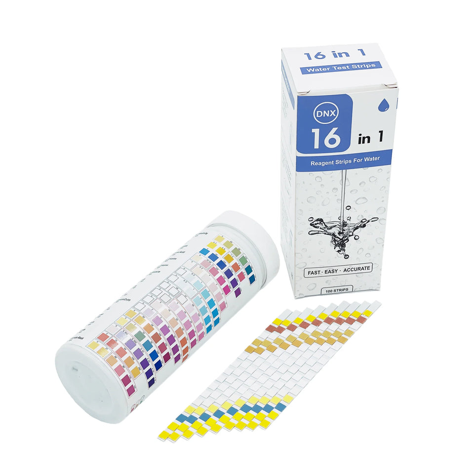 16-in-1 Water Quality Test Strips Full Quality Panel Analysis - WTS16