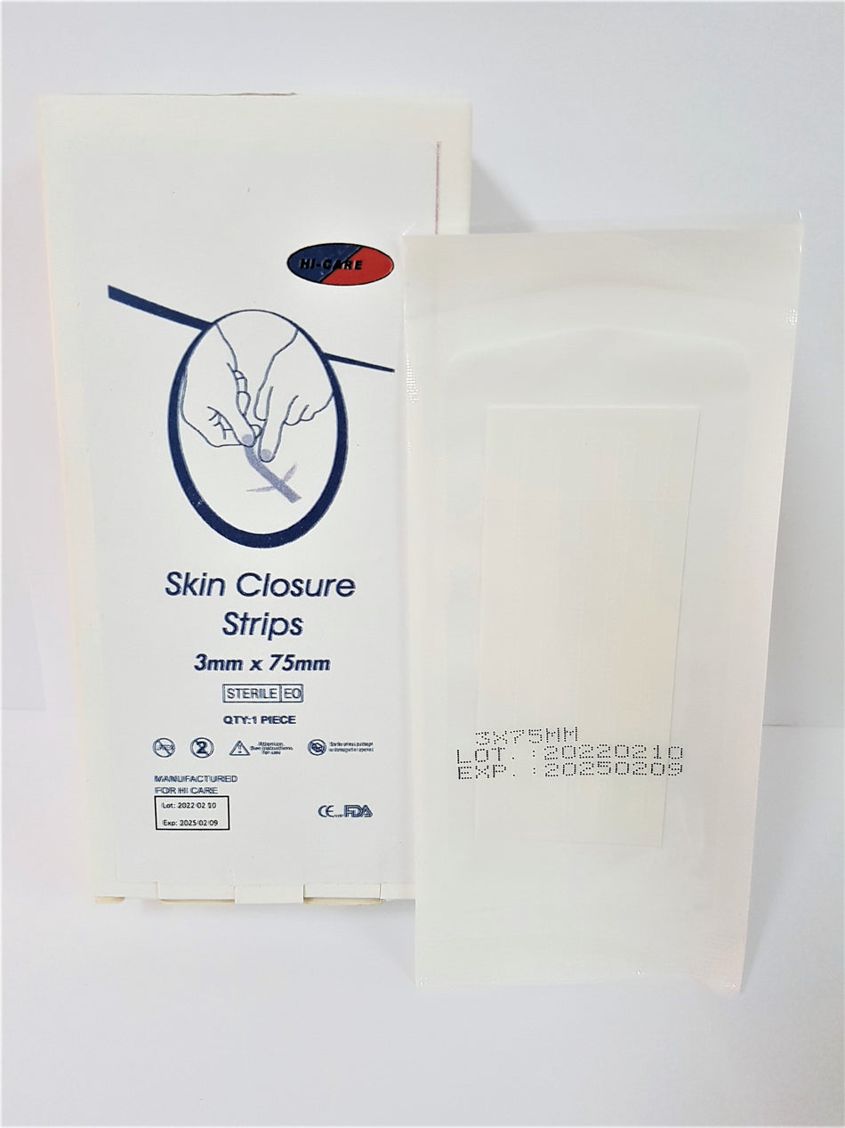 Wound Closure Strips -6mm x 75mm - Pack 50