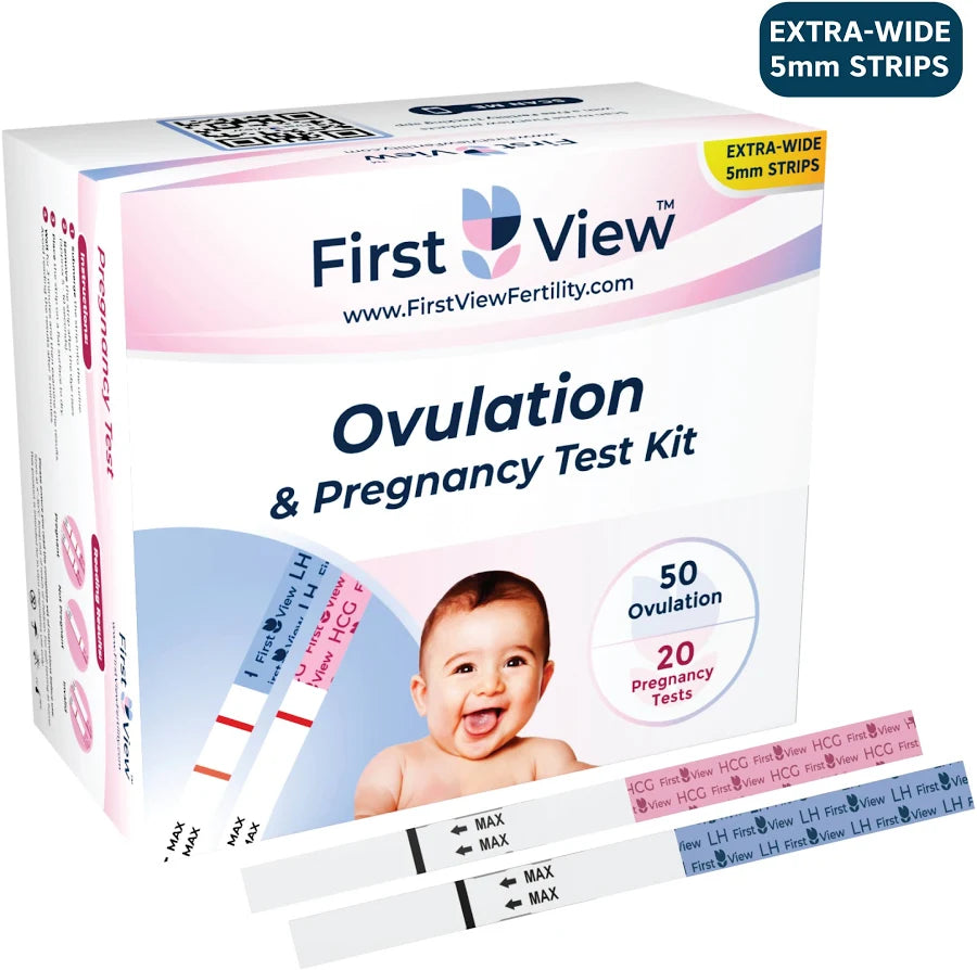 FirstView 5mm Extra-Wide Ovulation & Pregnancy Test Kit (50 LH + 20 HCG) - FVLH50+HCG20