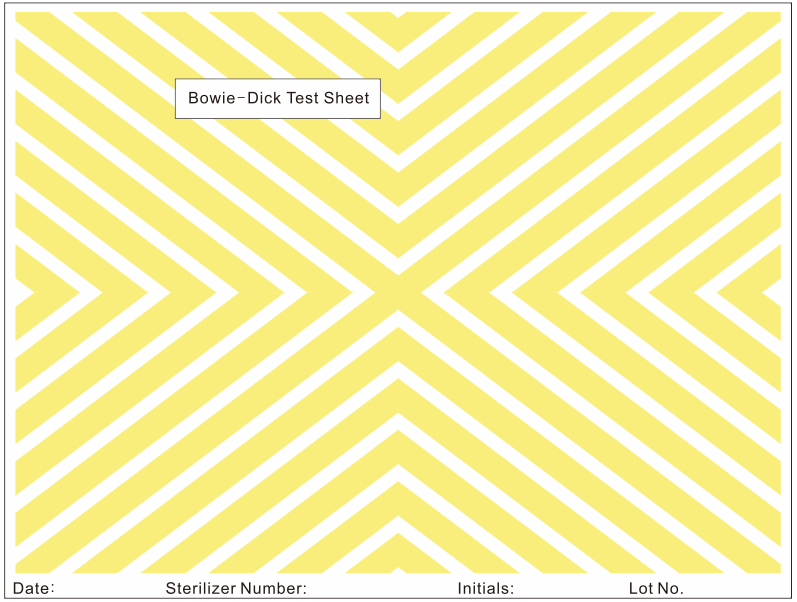 Bowie Dick Test Sheet 100s